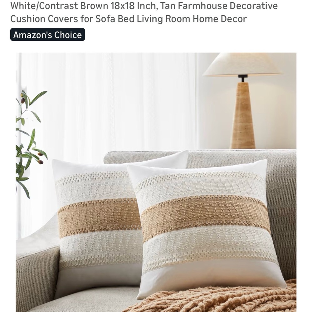 White and Tan Decorative Cushion Covers